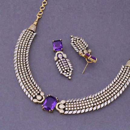 Pachi Kundan Designer Necklace Set | Diamonds & Doublet Stones, Gold Finish