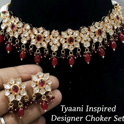 Royal Ruby Kundan Choker Necklace Set | Tyaani Inspired Design