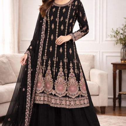 Designer Georgette Suit Set | Embroidered and sequence Work Dress, Size 42