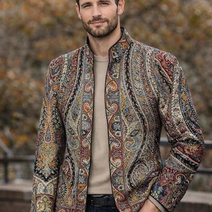 Kani Wool Jacket | Woven Kashmir Artwear, Size 38