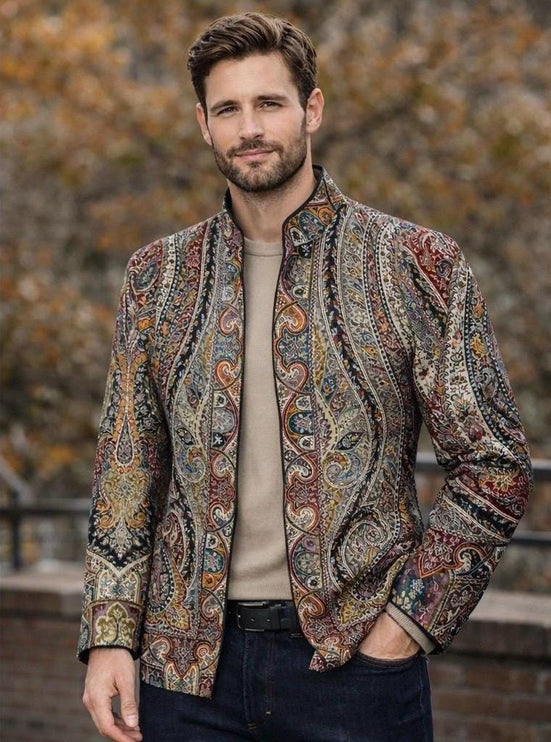 Kani Wool Jacket | Woven Kashmir Artwear, Size 38