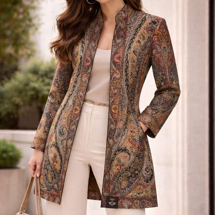 Kani Woven Wool Jacket | Kashmir Artwear Size- 40,42,44,46