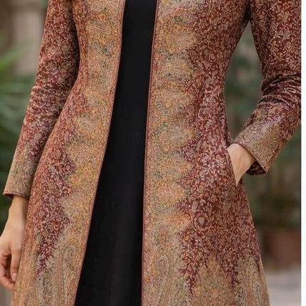 Kani Wool Ladies Jacket | Kashmir Jari Artwear, Size 40,42