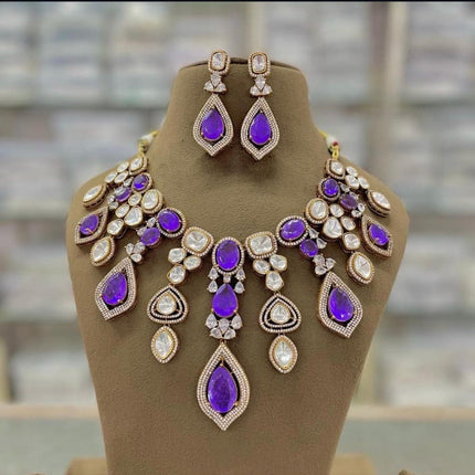 Kundan Polki Necklace Set | Victorian Style Bridal Jewelry