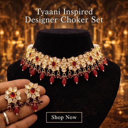 Royal Ruby Kundan Choker Necklace Set | Tyaani Inspired Design