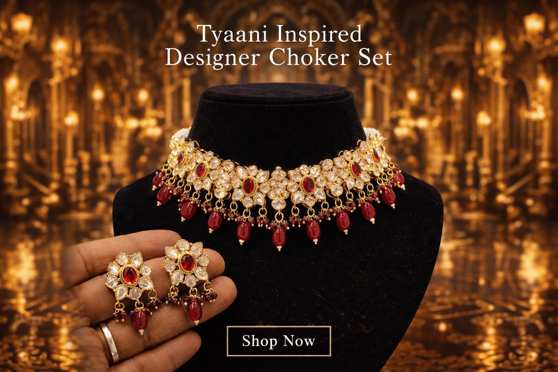 Royal Ruby Kundan Choker Necklace Set | Tyaani Inspired Design
