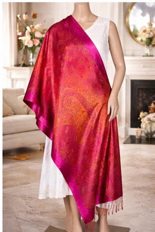 Kashmiri Pure Silk Stole/ Authentic Silk