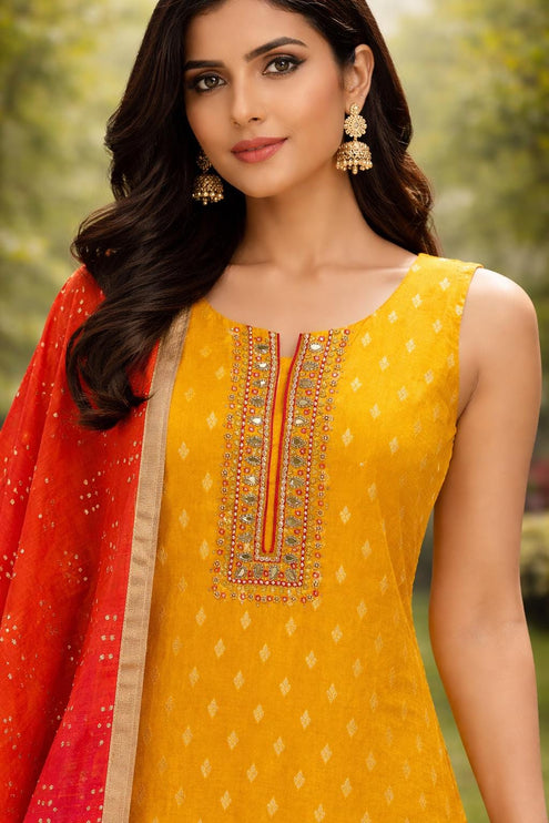 Designer Crepe silk Suit Set | Embroidered and sequence Work Dress, Size XL