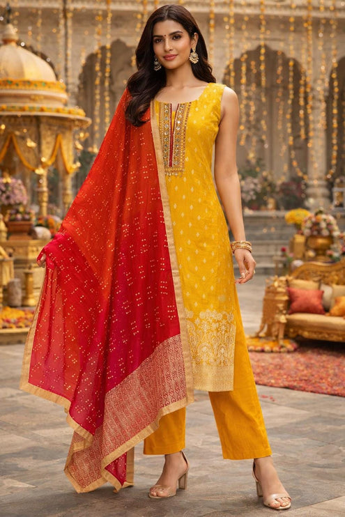 Designer Crepe silk Suit Set | Embroidered and sequence Work Dress, Size XL