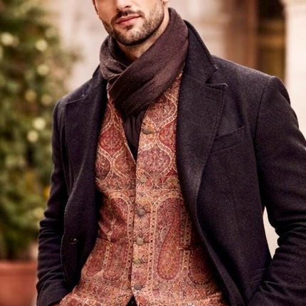 Mens Kani Pashmina Waistcoat, Woven Paisley, Size 44,46,48,50