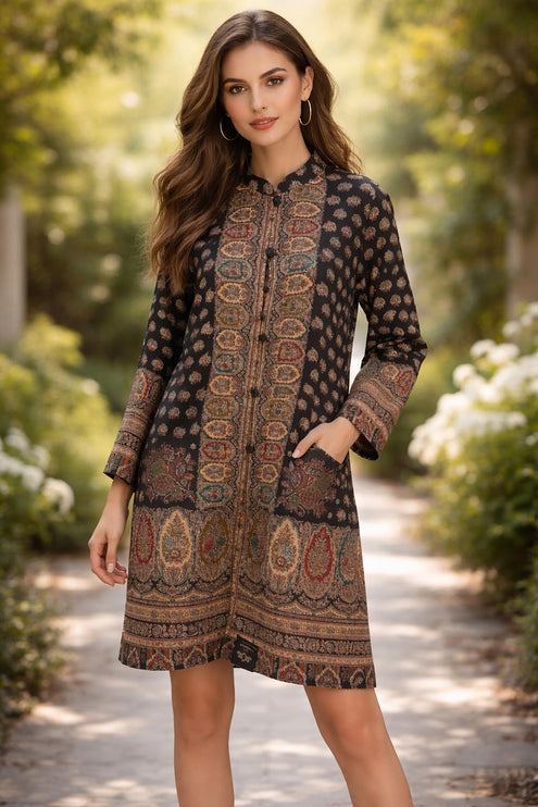 Kani Embroidered Wool Jacket | Kashmir Artwear Size 46