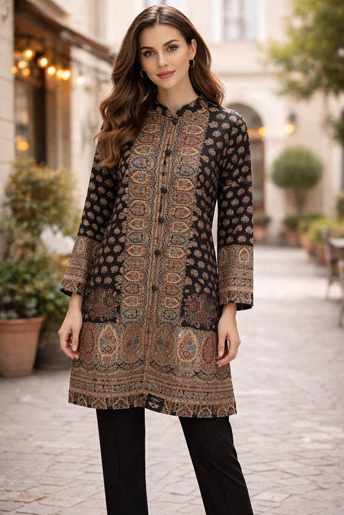 Kani Embroidered Wool Jacket | Kashmir Artwear Size 46