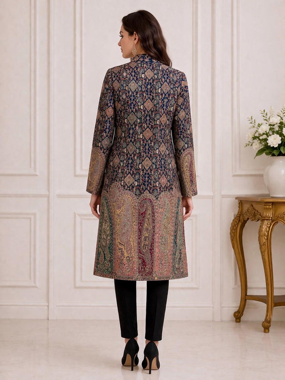 Kani Jamawar Wool Jacket | Kashmir Paisley Artwear Multiple Sizes available