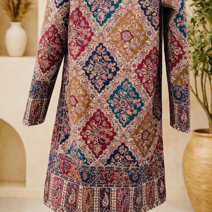 Kani Woven Wool Jacket | Kashmir Artwear, Size 38 Black-multi