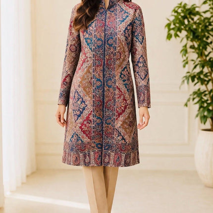 Kani Woven Wool Jacket | Kashmir Artwear, Size 38 Black-multi