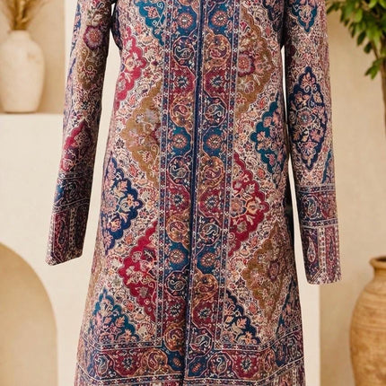 Kani Woven Wool Jacket | Kashmir Artwear, Size 38 Black-multi