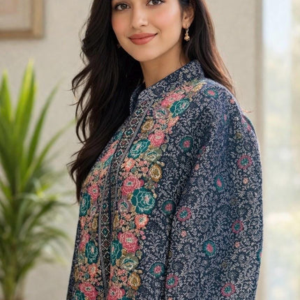 Kani Wool Jacket | Floral Jari Artwear