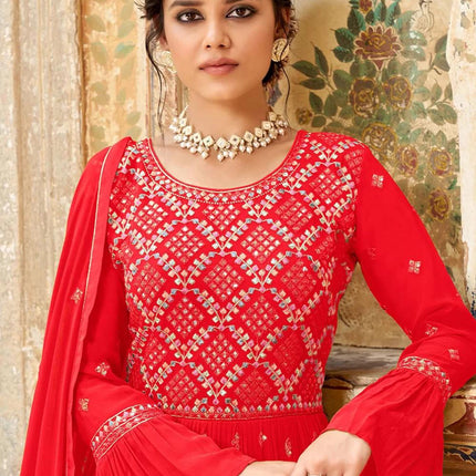 Designer Georgette Suit Set | Embroidered and sequence Work Dress Size-42
