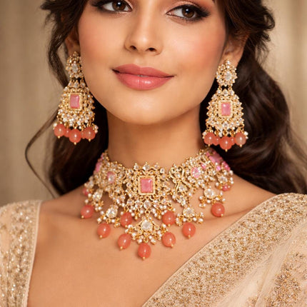 Royal Ruby Kundan Choker Necklace Set | Tyaani Inspired Design