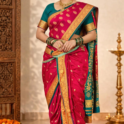 Stitched Nauwari Silk Saree - Ready to Wear Regular Size