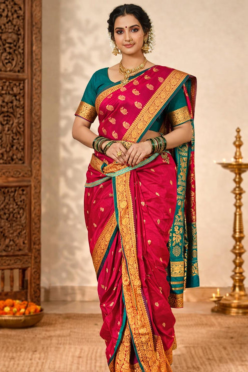 Stitched Nauwari Silk Saree - Ready to Wear Regular Size