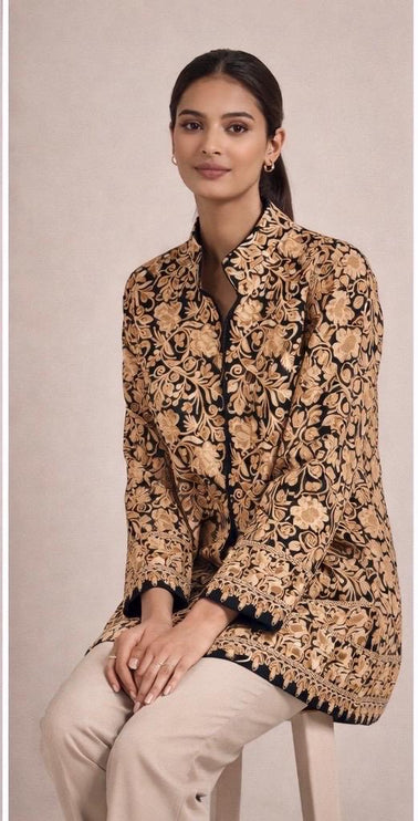 Kani Embroidered Wool Jacket | Kashmir Artwear Size 46