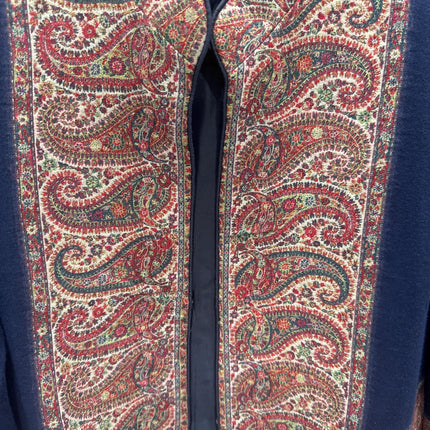 Kani Pashmina Jamawar Jacket, Women's Woven Paisley Coat, Size 44