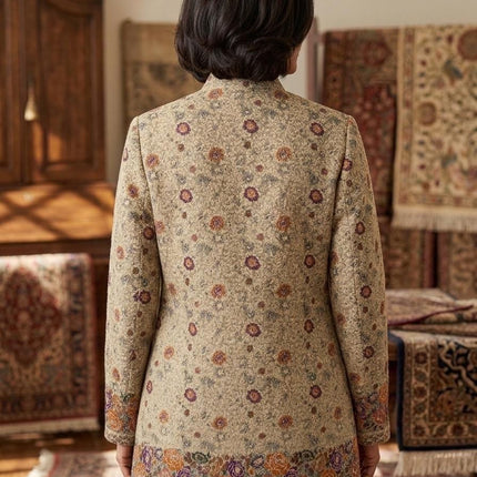 Kani Wool Jacket | Size 40,46. Floral Jari Artwear