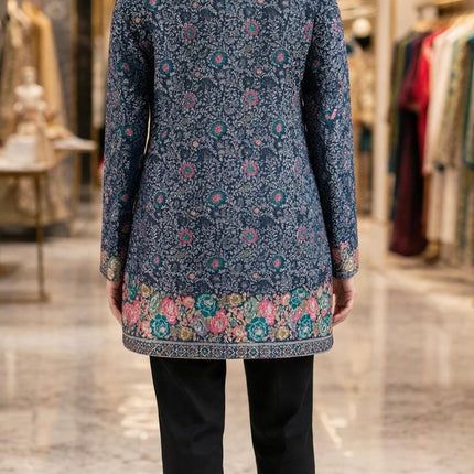 Kani Wool Jacket | Floral Jari Artwear