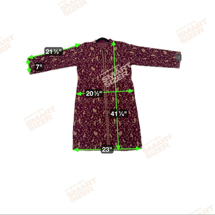 Long Aari Work Jacket | Purple and White | Aari Handwork | Size 44