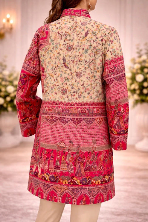 Kani Jamawar Wool Jacket | Kashmir Rajsthani Royal pattern Artwear Size-40