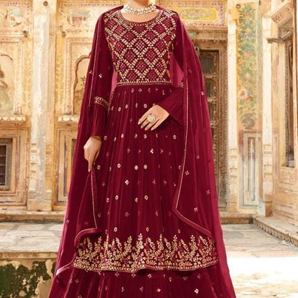Designer Georgette Suit Set | Embroidered and sequence Work Dress Size-42