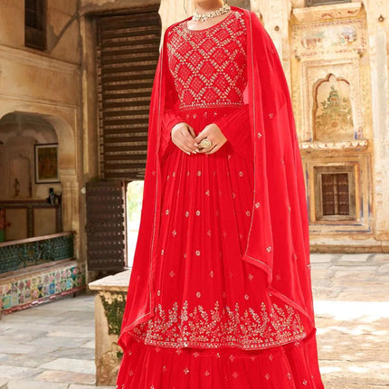 Designer Georgette Suit Set | Embroidered and sequence Work Dress Size-42