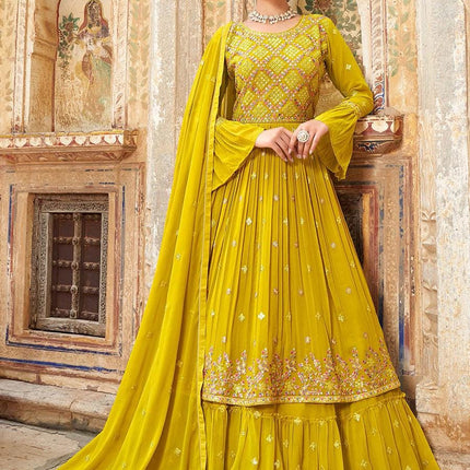 Designer Georgette Suit Set | Embroidered and sequence Work Dress Size-42