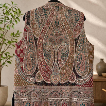 Kani Jamawar MENS WOVEN PAISLEY waistcoats, structured fit | Statement fashion wear| Size-46