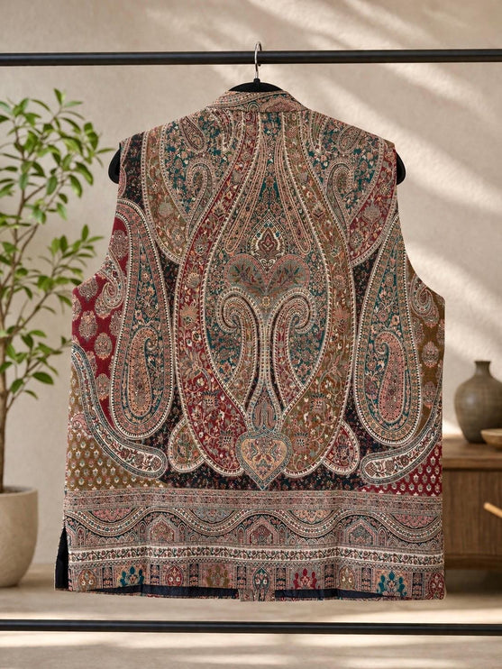 Kani Jamawar MENS WOVEN PAISLEY waistcoats, structured fit | Statement fashion wear| Size-46