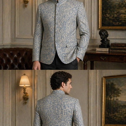 Mens Kani Jamawar Jodhpuri style Jacket, Woven Paisley