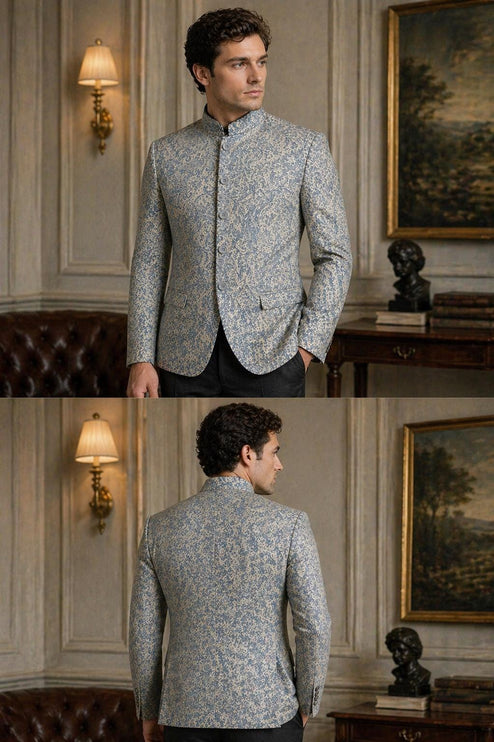 Mens Kani Jamawar Jodhpuri style Jacket, Woven Paisley