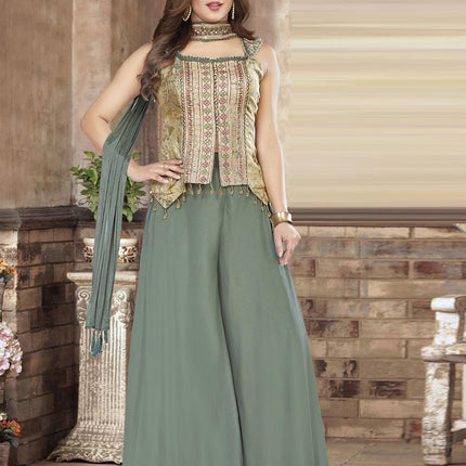 Designer Georgette Suit Set | Embroidered and sequence Work Dress, Size 42