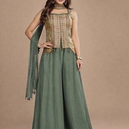 Designer Georgette Suit Set | Embroidered and sequence Work Dress, Size 42