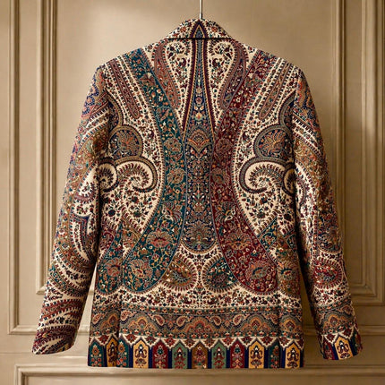 Mens Kani Jamawar blazer style Jacket, Woven Paisley