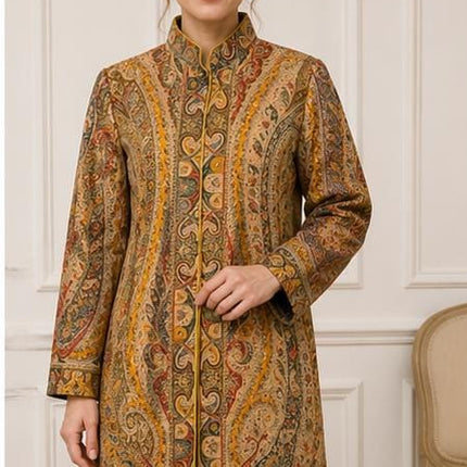 Kani Jamawar Wool Jacket | Kashmir Paisley Artwear Multiple Size-44