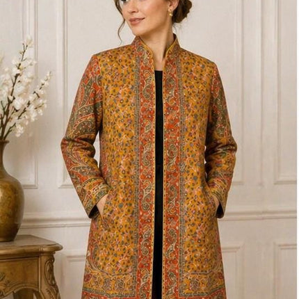 Kani Jamawar Wool Jacket | Kashmir kalamkari Paisley Artwear Multiple Size-40