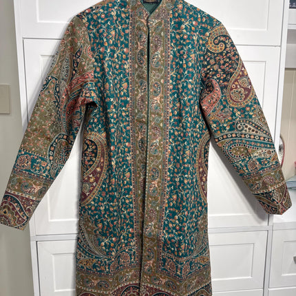 Kani Jamawar Wool, silk Jacket | Kashmir kalamkari Paisley Artwear Multiple Size-42