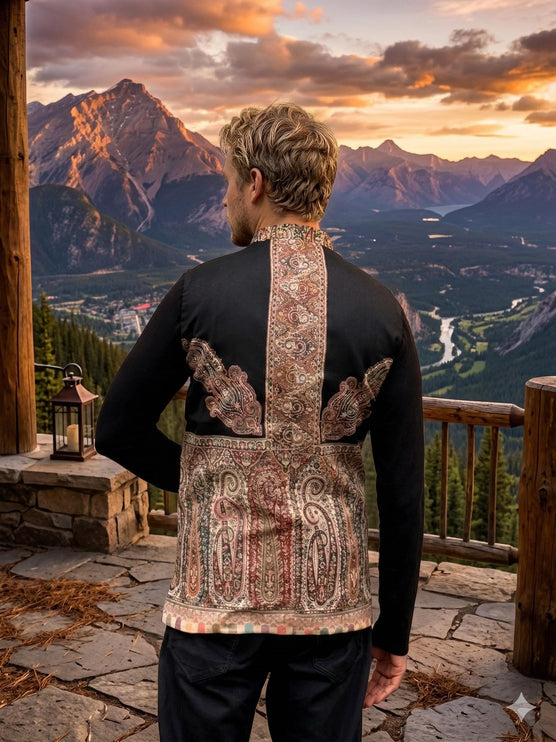 Mens Kani Pashmina Waistcoat, Woven Paisley, Slim Fit