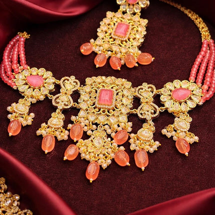 Royal Ruby Kundan Choker Necklace Set | Tyaani Inspired Design