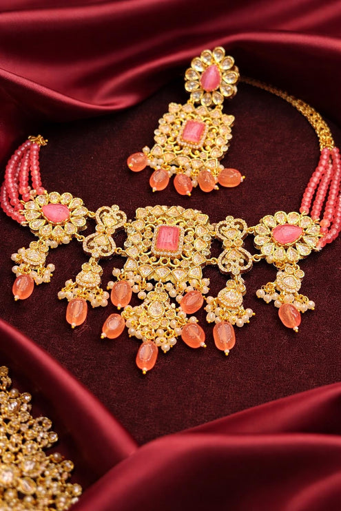 Royal Ruby Kundan Choker Necklace Set | Tyaani Inspired Design