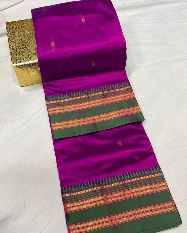 Magenta Pink Narayan Peth Silk Saree | Yeola Traditional Saree