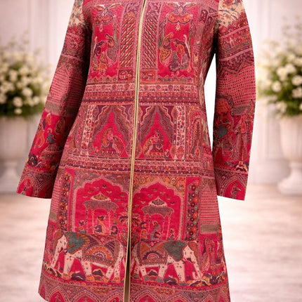 Kani Jamawar Wool Jacket | Kashmir Rajsthani Royal pattern  Artwear  Size-40