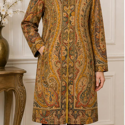 Kani Jamawar Wool Jacket | Kashmir Paisley Artwear Multiple Size-44